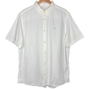 All Saints Short Sleeve Button Down Shirt Men’s Sz XL (but it really fits large)